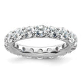 14k White Gold Polished U-Shared Prong 3 carat Diamond Complete Eternity Band