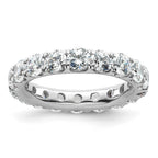 14k White Gold Polished U-Shared Prong 3 carat Diamond Complete Eternity Band