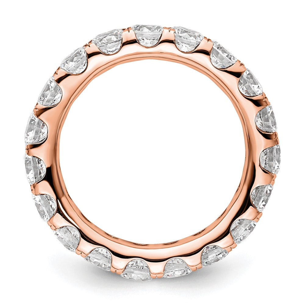 14k Rose Gold Polished U-Shared Prong 3 carat Diamond Complete Eternity Band