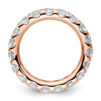 14k Rose Gold Polished U-Shared Prong 3 carat Diamond Complete Eternity Band