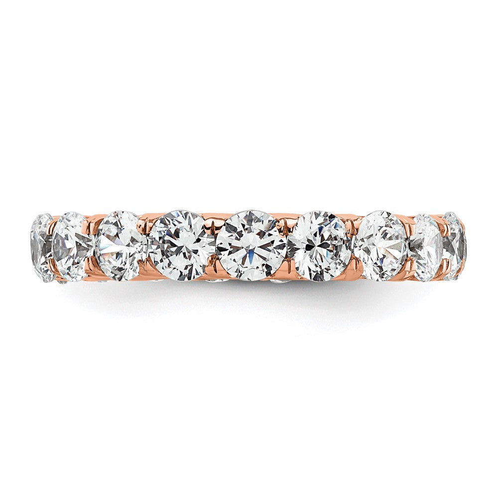 14k Rose Gold Polished U-Shared Prong 3 carat Diamond Complete Eternity Band