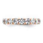 14k Rose Gold Polished U-Shared Prong 3 carat Diamond Complete Eternity Band
