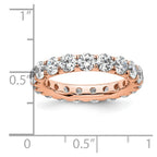 14k Rose Gold Polished U-Shared Prong 3 carat Diamond Complete Eternity Band