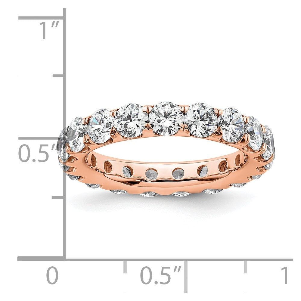 14k Rose Gold Polished U-Shared Prong 3 carat Diamond Complete Eternity Band