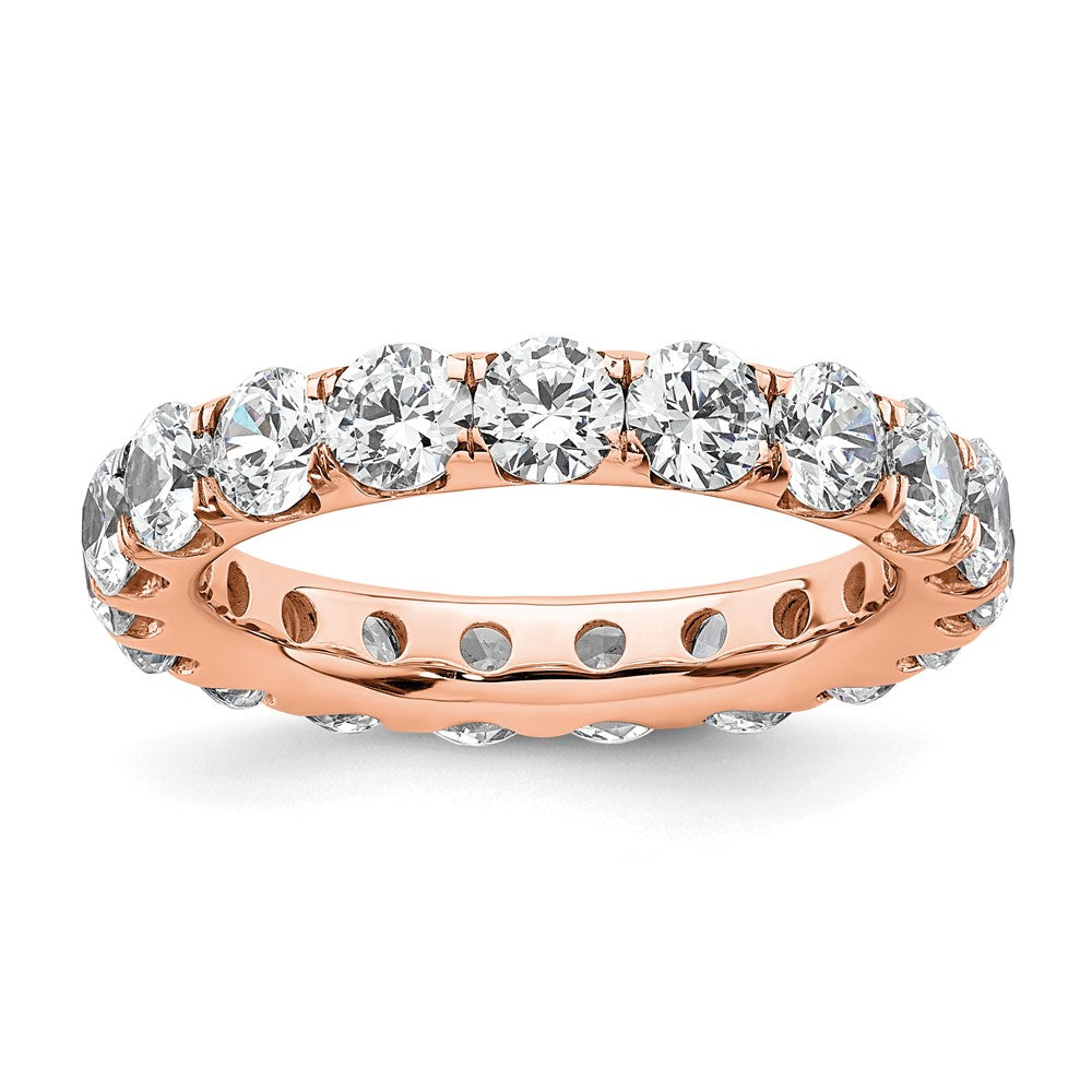 14k Rose Gold Polished U-Shared Prong 3 carat Diamond Complete Eternity Band