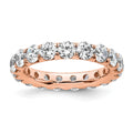 14k Rose Gold Polished U-Shared Prong 3 carat Diamond Complete Eternity Band