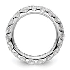 14k White Gold Polished U-Shared Prong 3 carat Diamond Complete Eternity Band