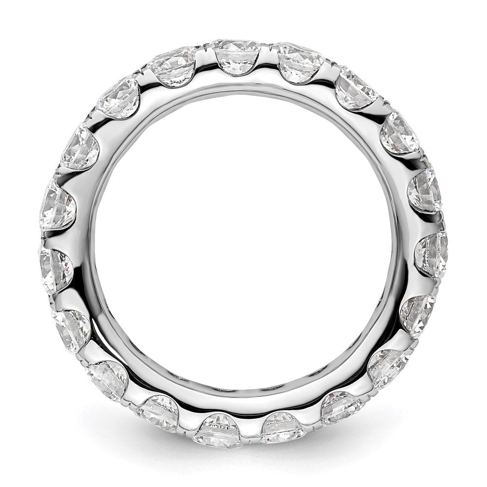 14k White Gold Polished U-Shared Prong 3 carat Diamond Complete Eternity Band