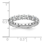 14k White Gold Polished U-Shared Prong 3 carat Diamond Complete Eternity Band