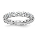 14k White Gold Polished U-Shared Prong 3 carat Diamond Complete Eternity Band