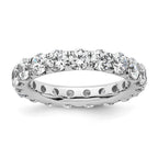 14k White Gold Polished U-Shared Prong 3 carat Diamond Complete Eternity Band