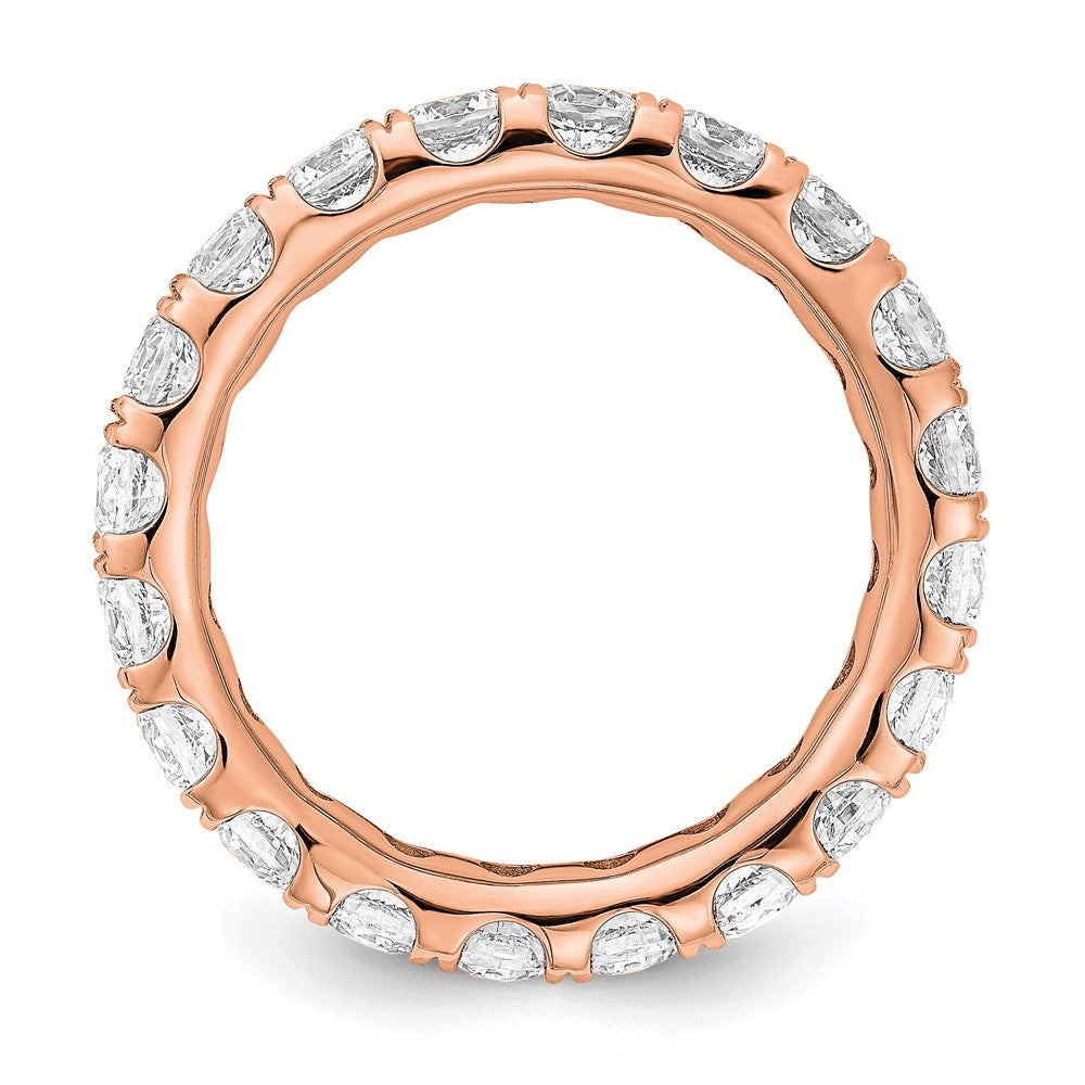 14k Rose Gold 3 carat Lab Grown Diamond VS/SI+ G+ Complete Shared Prong Eternity Band
