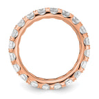 14k Rose Gold 3 carat Lab Grown Diamond VS/SI+ G+ Complete Shared Prong Eternity Band