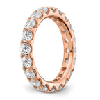 14k Rose Gold 3 carat Lab Grown Diamond VS/SI+ G+ Complete Shared Prong Eternity Band