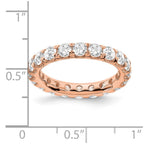 14k Rose Gold 3 carat Lab Grown Diamond VS/SI+ G+ Complete Shared Prong Eternity Band