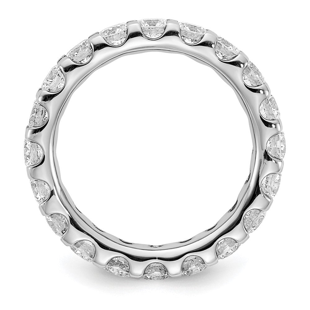 14k White Gold Polished U-Shared Prong 3 carat Diamond Complete Eternity Band