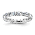14k White Gold 3 carat Lab Grown Diamond VS/SI+ G+ Complete Shared Prong Eternity Band