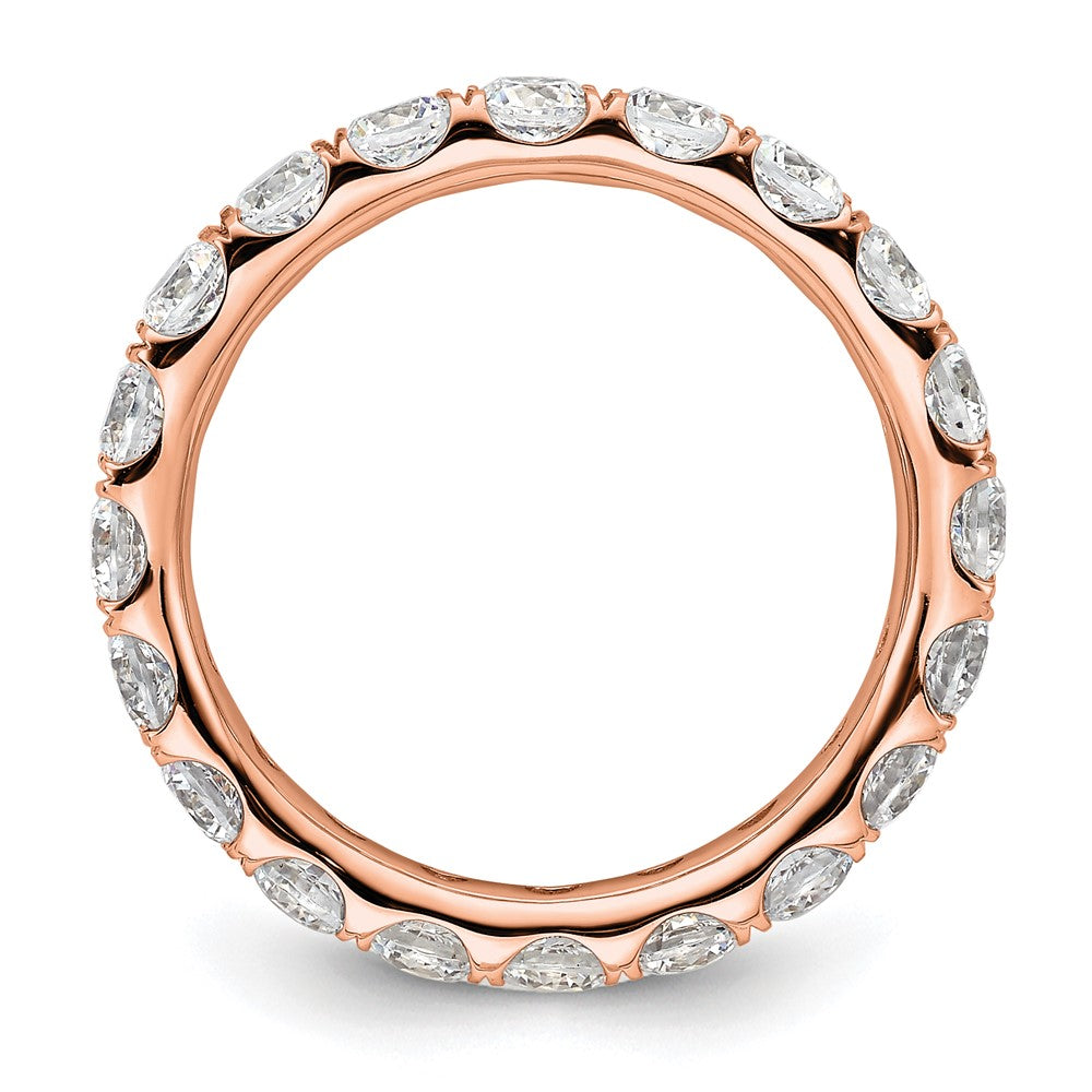 14k Rose Gold Polished U-Shared Prong 3 carat Diamond Complete Eternity Band