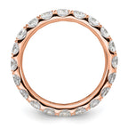 14k Rose Gold Polished U-Shared Prong 3 carat Diamond Complete Eternity Band
