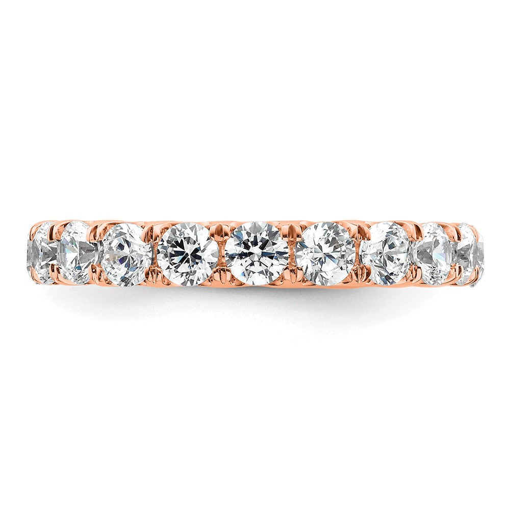 14k Rose Gold Polished U-Shared Prong 3 carat Diamond Complete Eternity Band