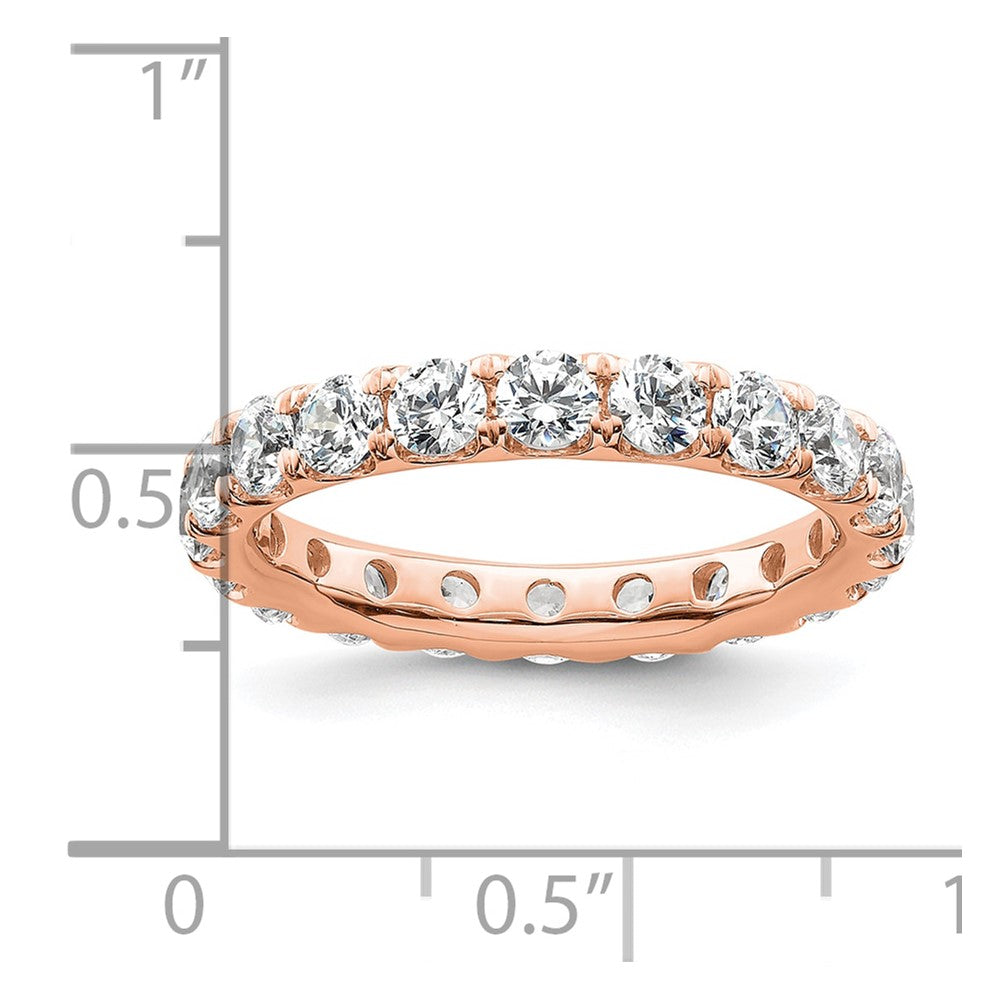14k Rose Gold Polished U-Shared Prong 3 carat Diamond Complete Eternity Band