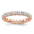 14k Rose Gold Polished U-Shared Prong 3 carat Diamond Complete Eternity Band