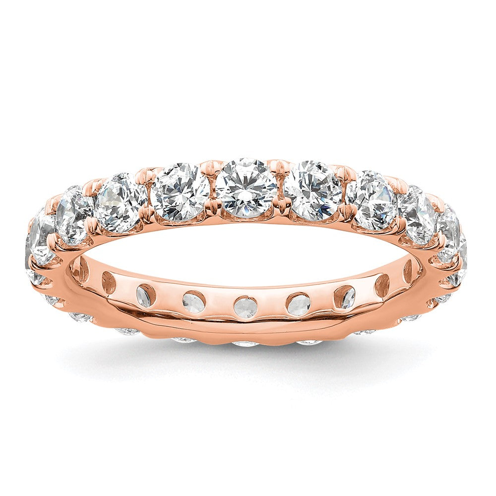 14k Rose Gold Polished U-Shared Prong 3 carat Diamond Complete Eternity Band