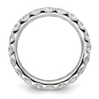 14k White Gold Polished U-Shared Prong 3 carat Diamond Complete Eternity Band
