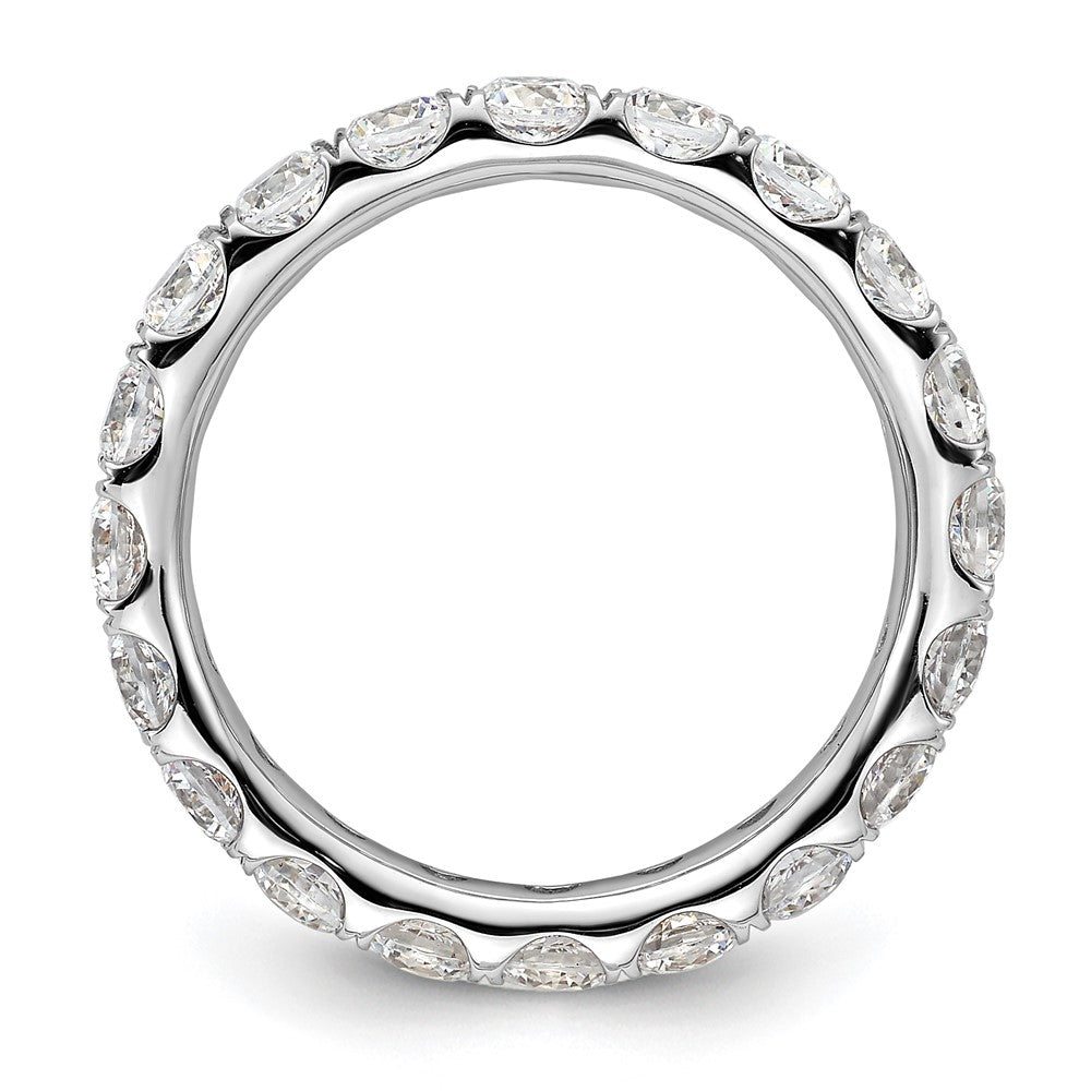 14k White Gold Polished U-Shared Prong 3 carat Diamond Complete Eternity Band