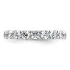 14k White Gold Polished U-Shared Prong 3 carat Diamond Complete Eternity Band