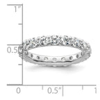 14k White Gold Polished U-Shared Prong 3 carat Diamond Complete Eternity Band