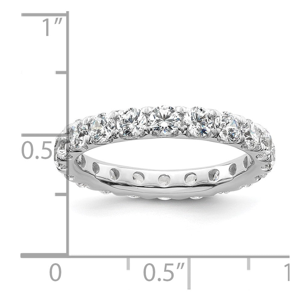 14k White Gold Polished U-Shared Prong 3 carat Diamond Complete Eternity Band