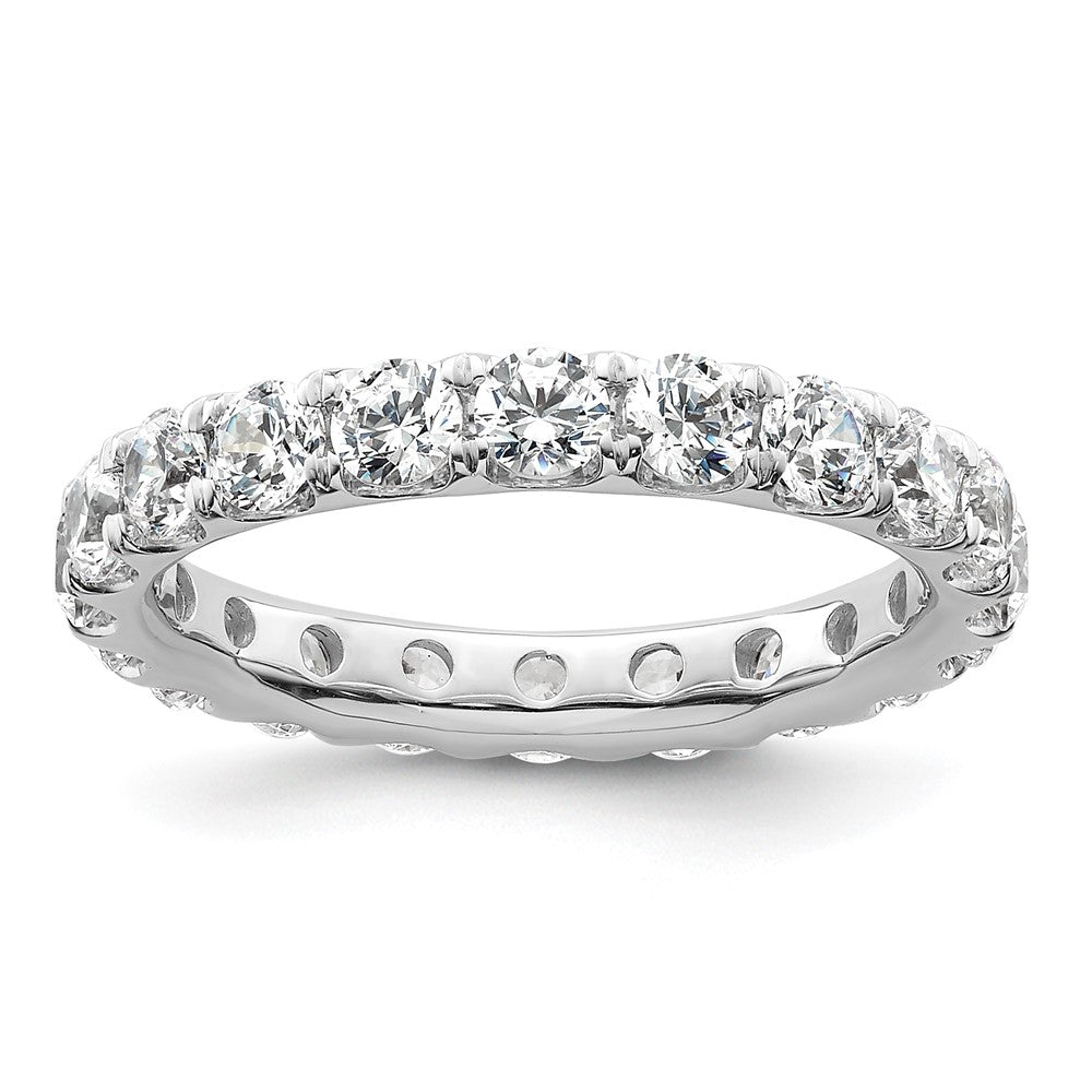 14k White Gold Polished U-Shared Prong 3 carat Diamond Complete Eternity Band