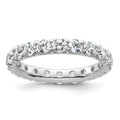 14k White Gold Polished U-Shared Prong 3 carat Diamond Complete Eternity Band