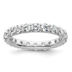 14k White Gold Polished U-Shared Prong 3 carat Diamond Complete Eternity Band
