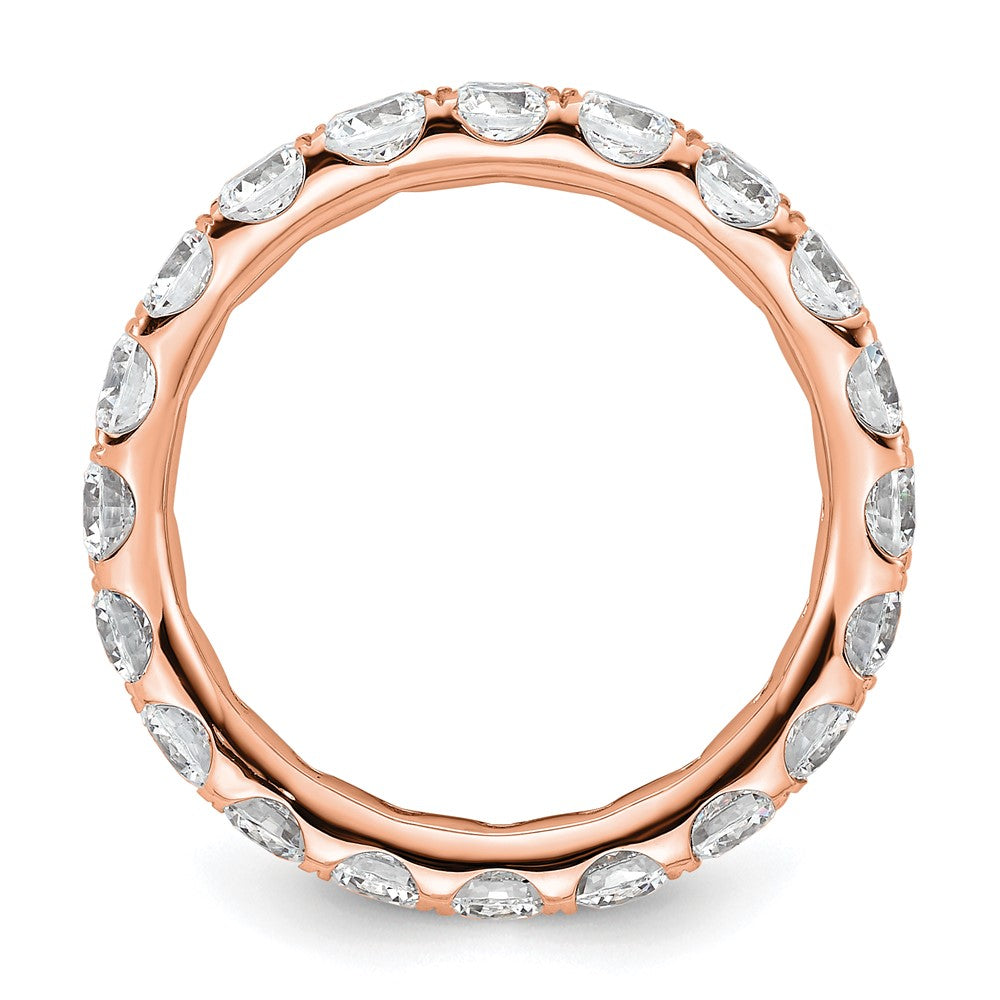 14k Rose Gold Polished U-Shared Prong 3 carat Diamond Complete Eternity Band
