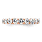 14k Rose Gold Polished U-Shared Prong 3 carat Diamond Complete Eternity Band