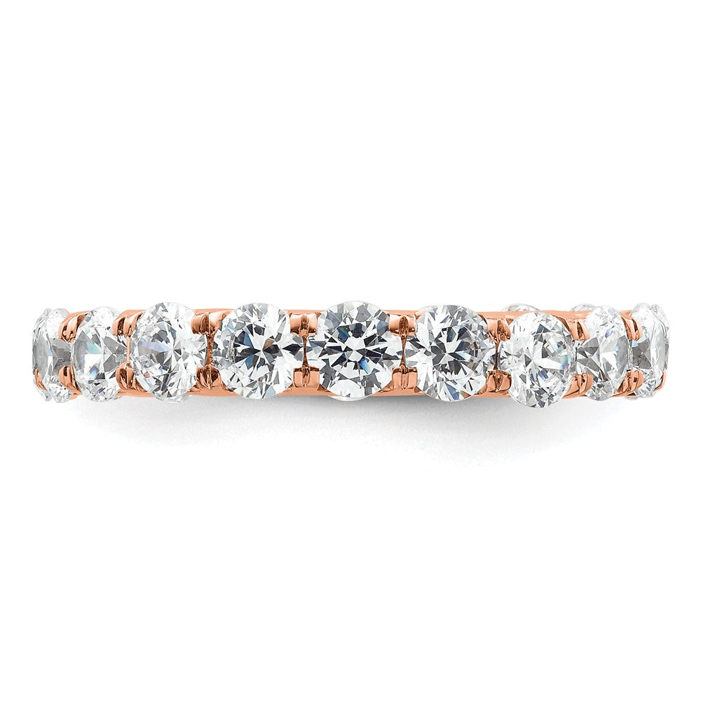 14k Rose Gold Polished U-Shared Prong 3 carat Diamond Complete Eternity Band
