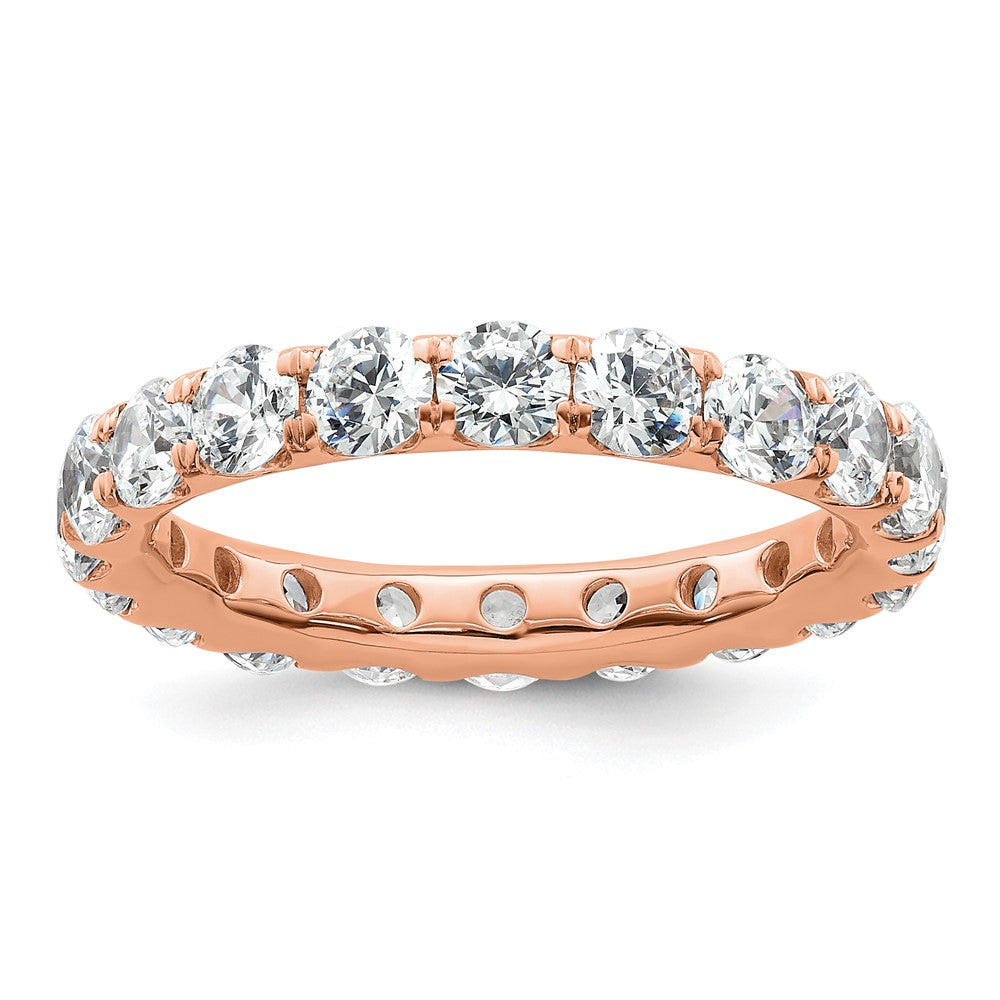 14k Rose Gold Polished U-Shared Prong 3 carat Diamond Complete Eternity Band