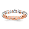 14k Rose Gold Polished U-Shared Prong 3 carat Diamond Complete Eternity Band
