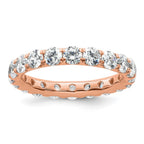 14k Rose Gold Polished U-Shared Prong 3 carat Diamond Complete Eternity Band