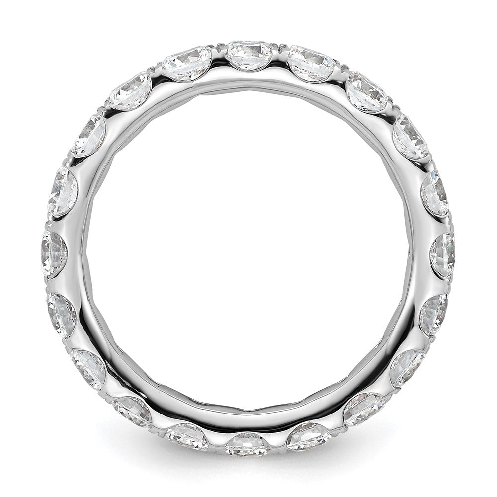 14k White Gold Polished U-Shared Prong 3 carat Diamond Complete Eternity Band
