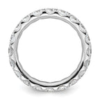 14k White Gold Polished U-Shared Prong 3 carat Diamond Complete Eternity Band