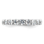 14k White Gold Polished U-Shared Prong 3 carat Diamond Complete Eternity Band