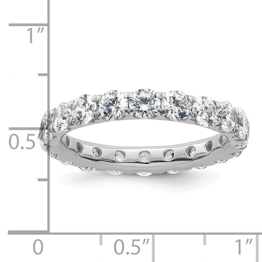 14k White Gold Polished U-Shared Prong 3 carat Diamond Complete Eternity Band