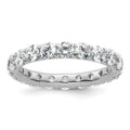 14k White Gold Polished U-Shared Prong 3 carat Diamond Complete Eternity Band