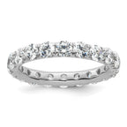 14k White Gold Polished U-Shared Prong 3 carat Diamond Complete Eternity Band