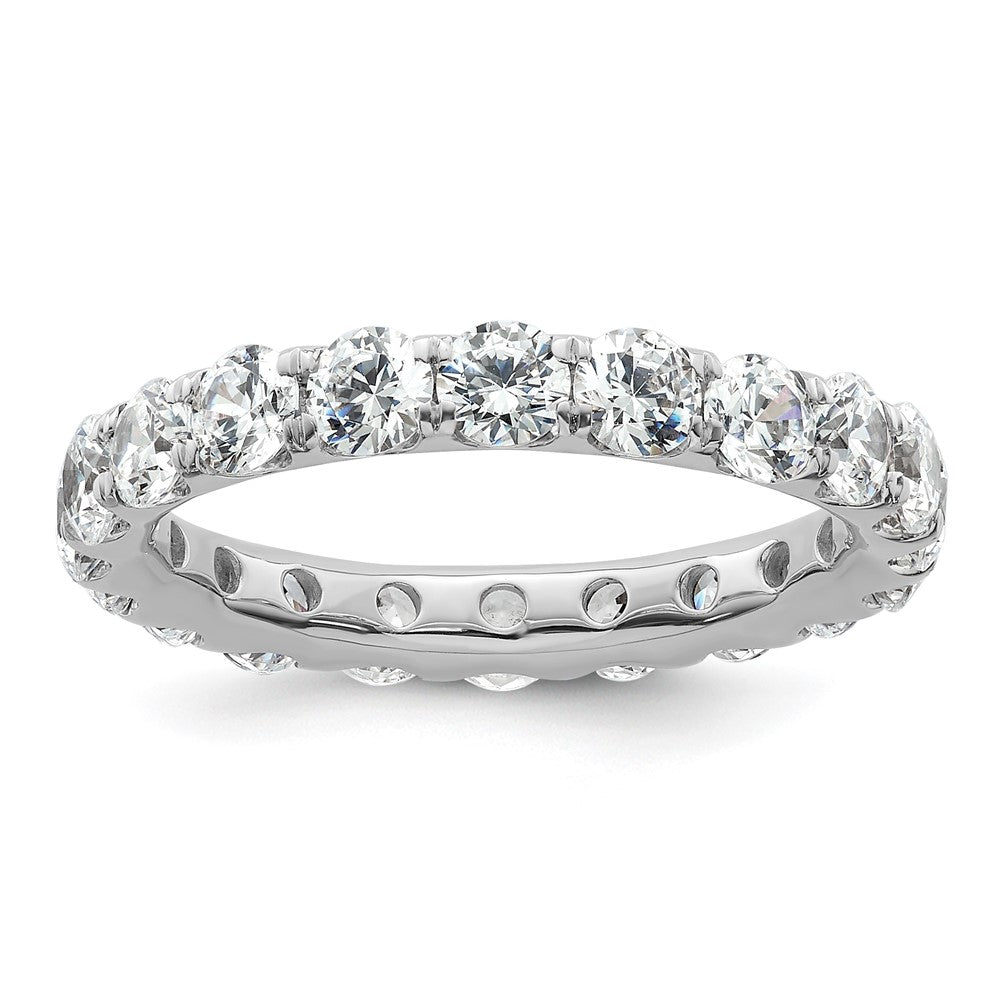 14k White Gold Polished U-Shared Prong 3 carat Diamond Complete Eternity Band