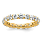 14k Polished U-Shared Prong 3 carat Diamond Complete Eternity Band