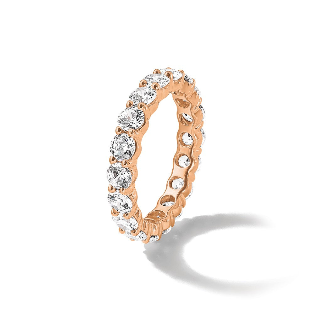 14k Rose Gold Polished U-Shared Prong 3 carat Diamond Complete Eternity Band